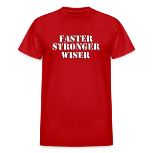 Open image in slideshow, Faster Stronger Wiser Gildan Ultra Cotton Adult T-Shirt - red
