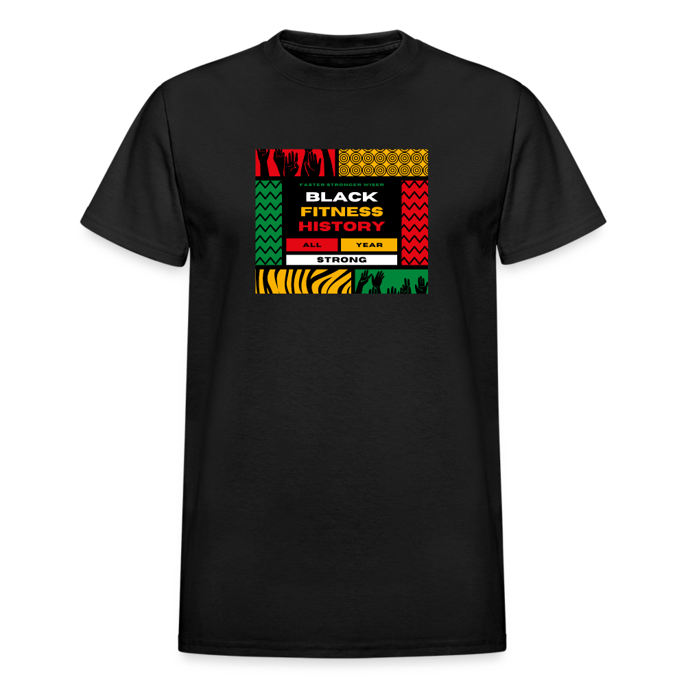 Black Fitness History Gildan Ultra Cotton Adult T-Shirt - black